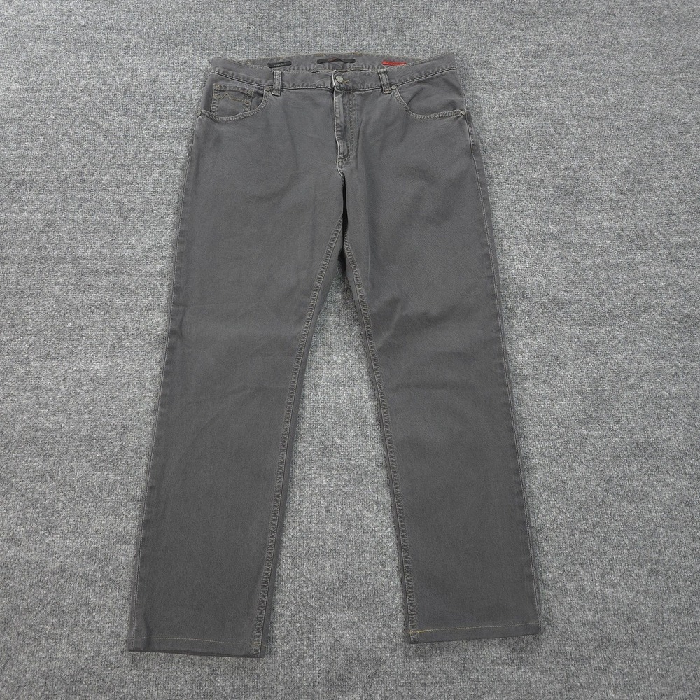 Alberto Jeans Mens 36x30 Gray Modern Fit Vintage Canvas Denim Stretch Casual